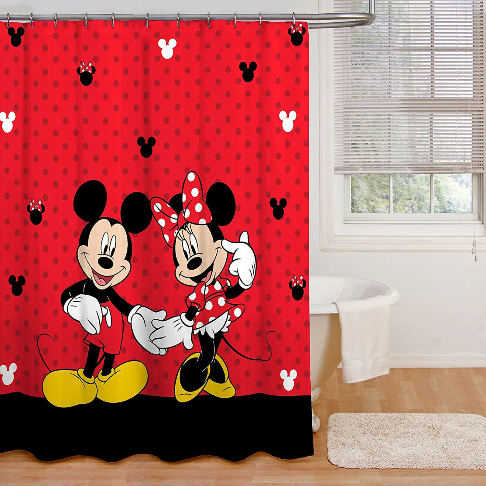 Disney Mickey & Minnie Mouse Classic Shower Curtain Red Shower Curtains