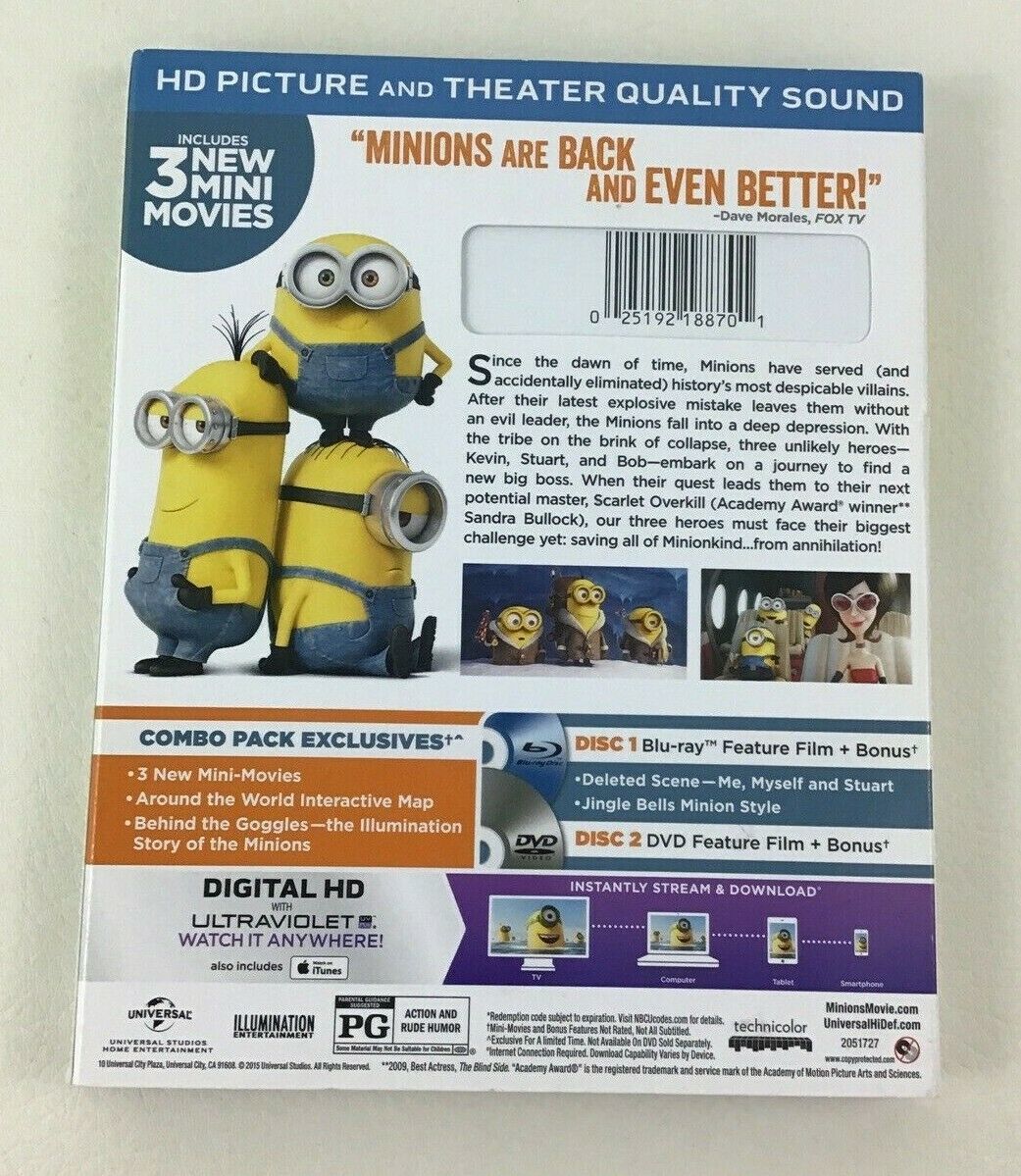 Minions Blu-ray and DVD 3 Mini Movies 2015 - DVD, HD DVD & Blu-ray