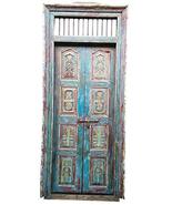 Mogul Interior Antique Indian Doors Jaipur Blue Teak Double Doors Rustic... - £1,620.34 GBP