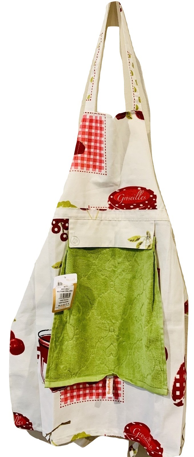 apron with towel attached