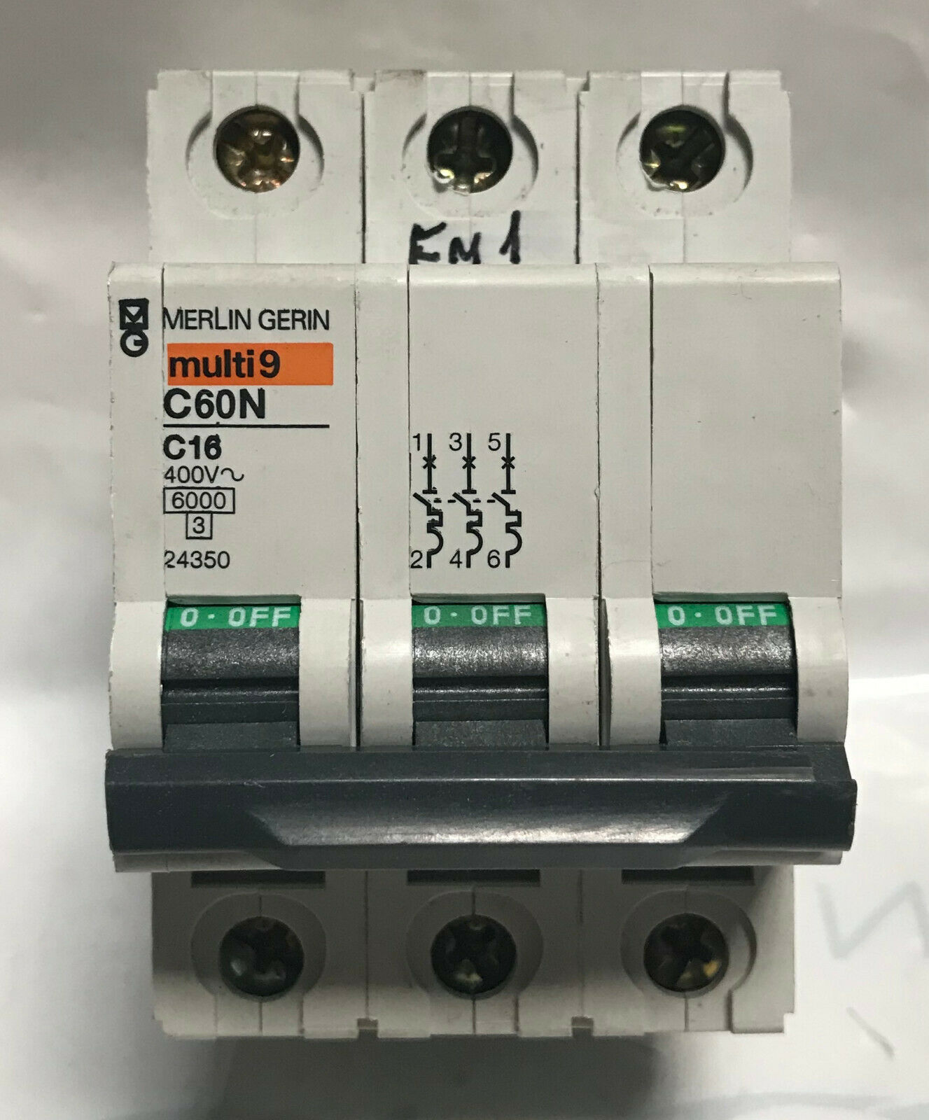 Merlin Gerin Multi 9 C60N C16 Merlin Gerin 3 Pole Circuit Breaker ...