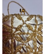 Gold Beaded Evening Bag with Pearls and Chain - $35.00
