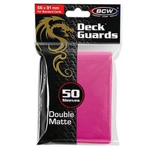 Pink Double Matte Deck Guards Holder with 50 Sleeves - $6.99