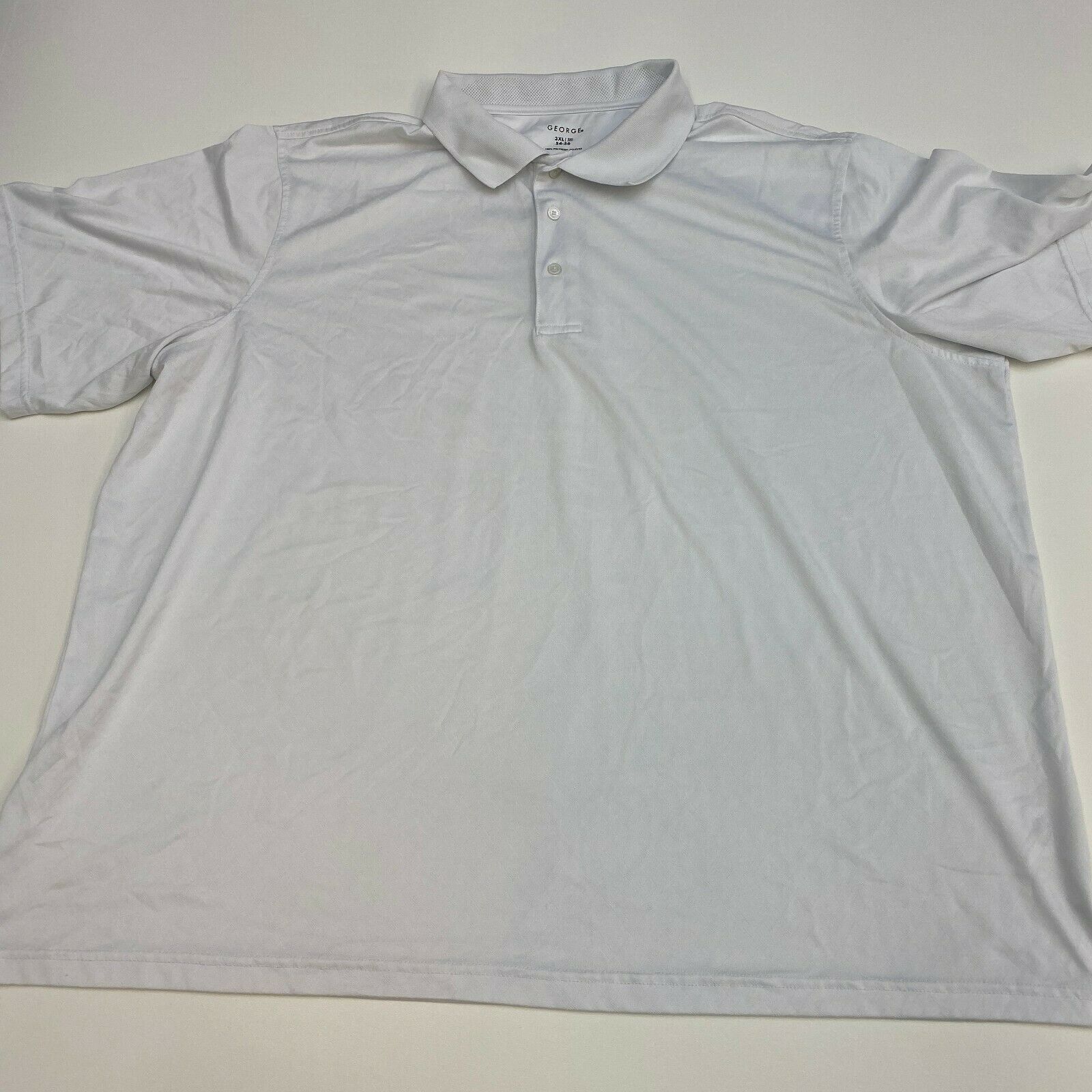 George Polo Shirt Mens 3XL Gray Short Sleeve Casual Polyester Golf - Polos