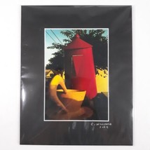 Black Mat Photo Tea Cup &amp; Coffee Pot Landscape Americana Ltd Signed Colo... - $37.30