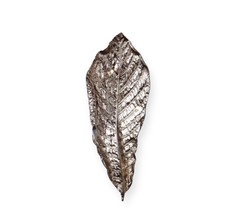 Leaf Shaped Wall Decor Table Display Aluminum 23.9" High Silver Nature Unique - $84.14