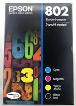 Epson 802 Black Cyan Magenta Yellow Ink Set T802120-BCS Bulk Packaging F... - $84.63