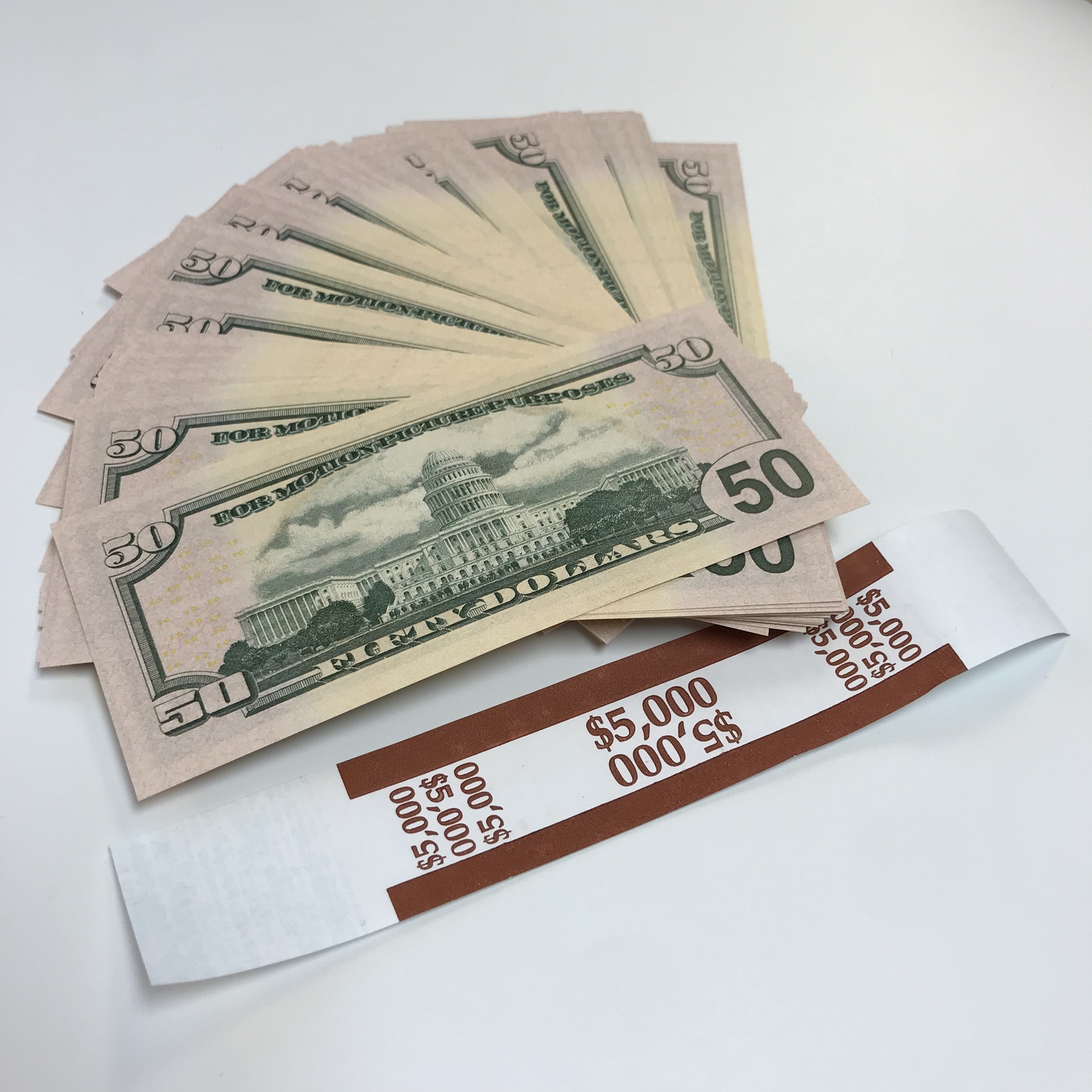  5 000 Full Print Fake  Prop Money  Stack  For Film Movies 