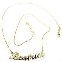 18K YELLOW GOLD NAME NECKLACE, BEATRICE, AVAILABLE ANY NAME, ROLO CHAIN image 3