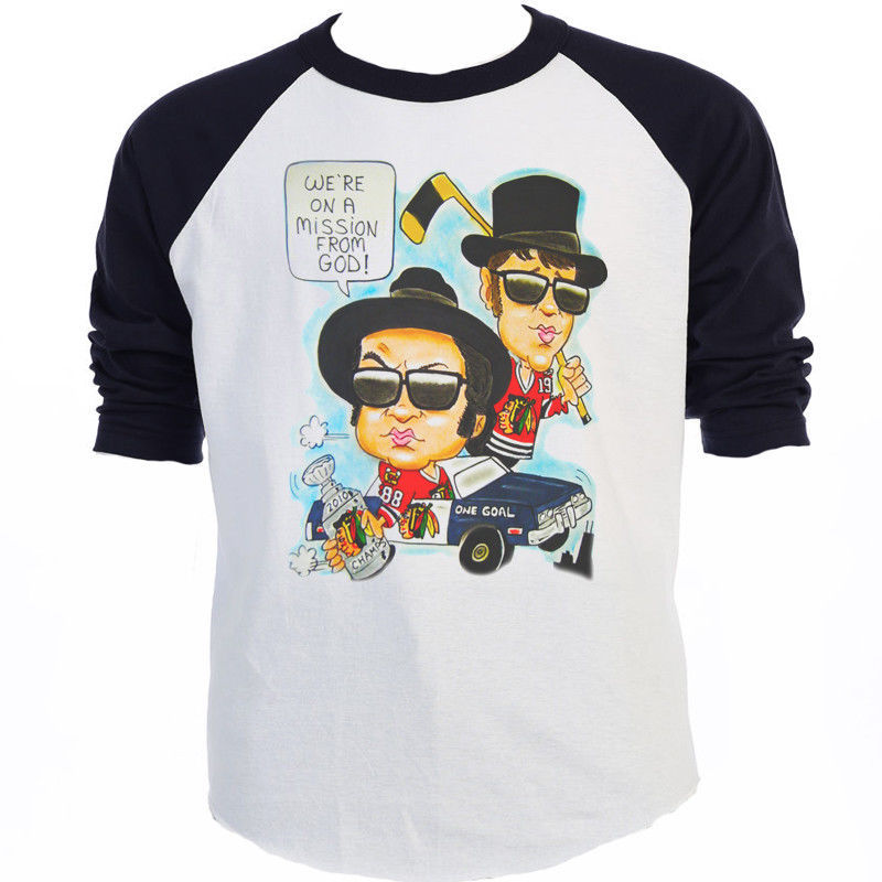 Image of CHICAGO BLACKHAWKS, Blues Brothers,CLASSIC Baseball T-Shirts Size's S-5XL,T-1217