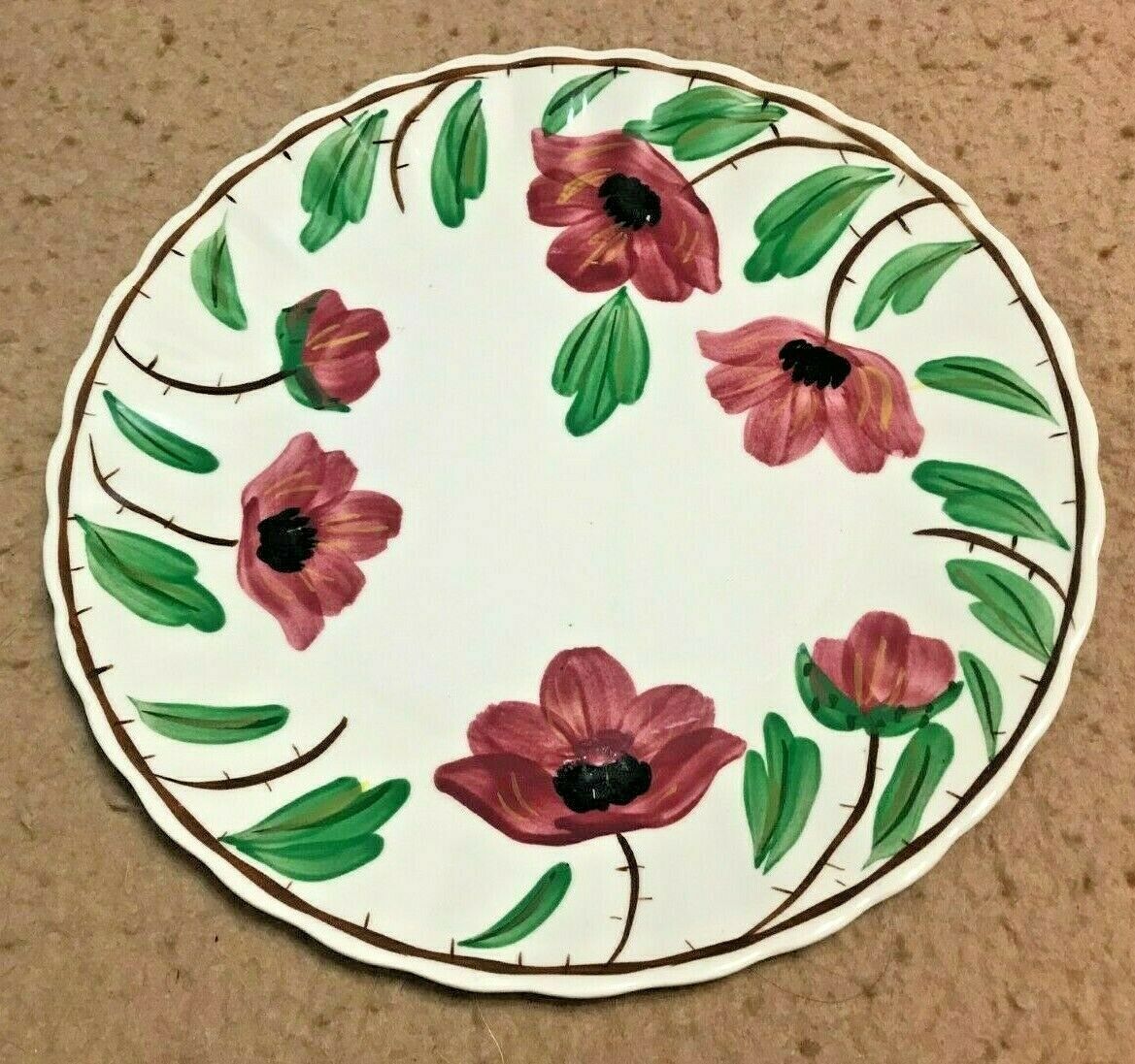 Primary image for BLUE RIDGE COLONIAL WILD IRISH ROSE (RED) LUNCHEON PLATE