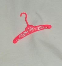 Vintage mod Barbie doll script hanger dark pink accessory - $7.99