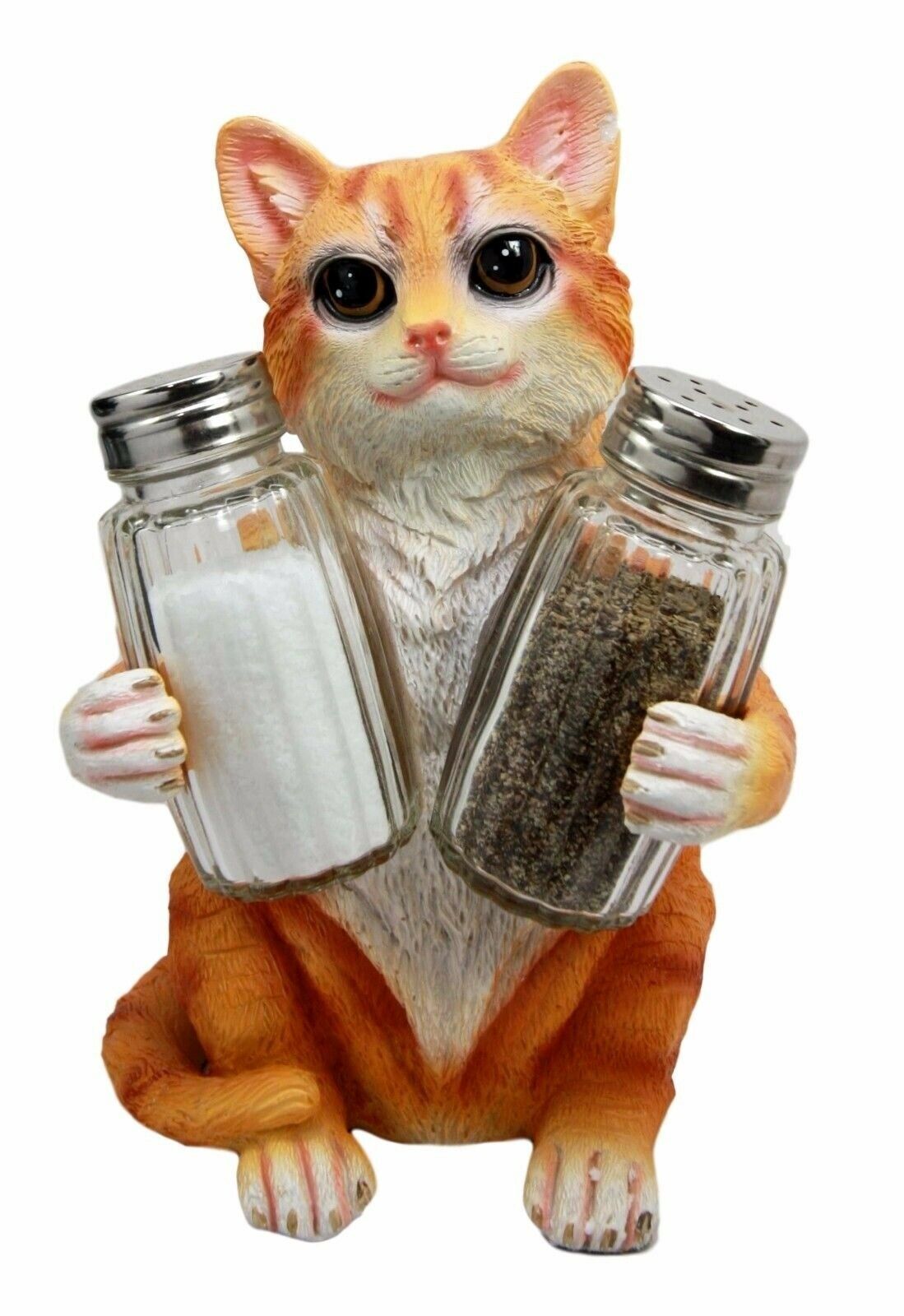 Primary image for Darling Orange Tabby Kitty Cat Hugging Spice Salt Pepper Shakers #GFT02