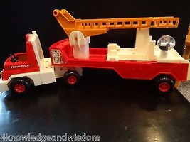 Fisher Price Vintage Firetruck Husky Helper Truck Trailer Made In USA 19... - $20.95