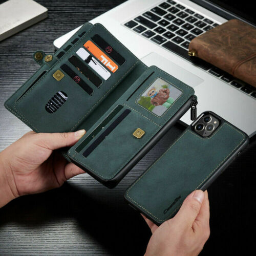 For iPhone 13 Pro Max 11 XR XS Max 7 8+ Wallet Leather Flip back cover Case