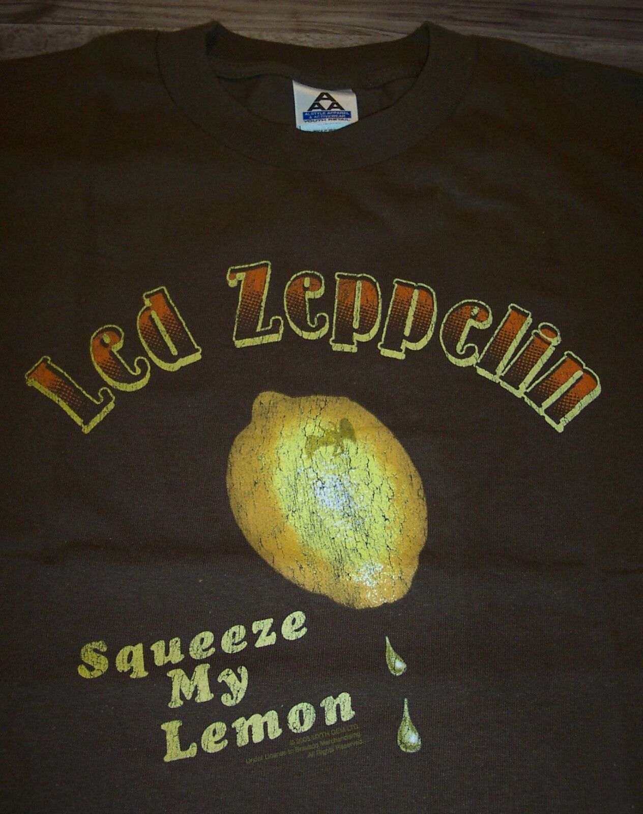 VINTAGE STYLE LED ZEPPELIN SQUEEZE MY LEMON TShirt Band YOUTH LARGE