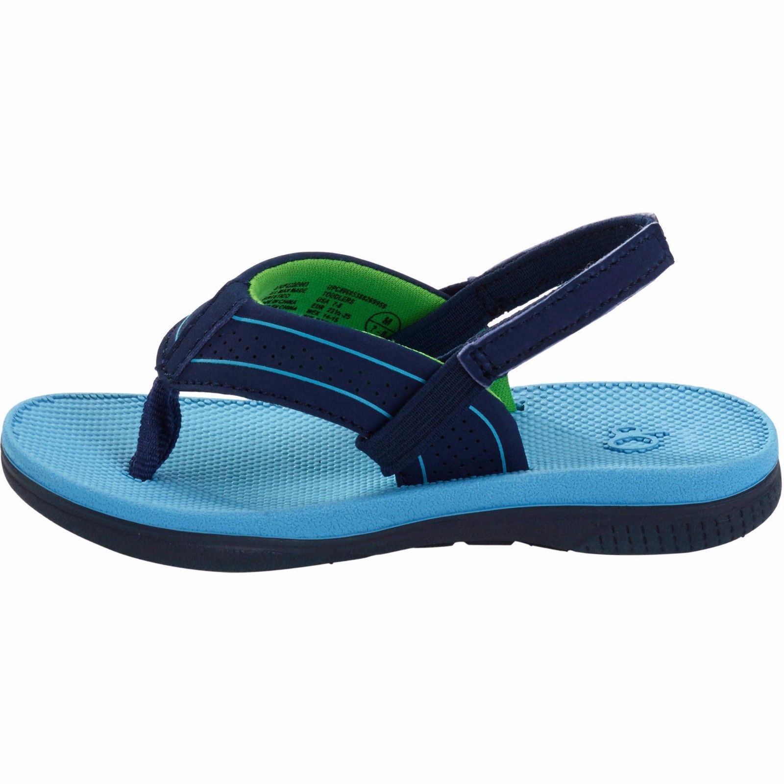 Ocean Pacific Sport Thong Flip Flop Sandals Boys Shoes Size SMALL 5-6 Blue - Baby Shoes