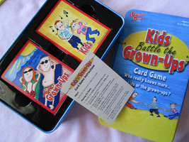 Kids Battle Grown Ups 2005 Generation Gap Trivia Card Game in Storage Tin New - $6.69