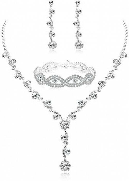 Udalyn Rhinestone Bridesmaid Jewelry Sets For Women Necklace And Earring Set
