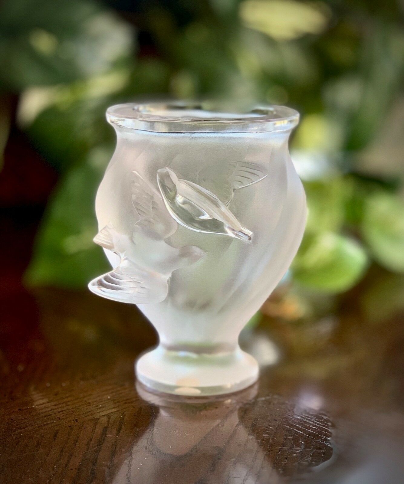 Lalique Rosine Vase With 2 Doves In Flight And 50 Similar Items