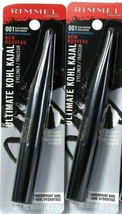 2 Ct Rimmel 0.056 Oz Ultimate Kohl Kajal 001 Black Obsidian Waterproof Eyeliner