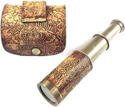  Handheld Pirate Brass Telescope with Box/Case,Sailor Home Decor Pirate Captain 