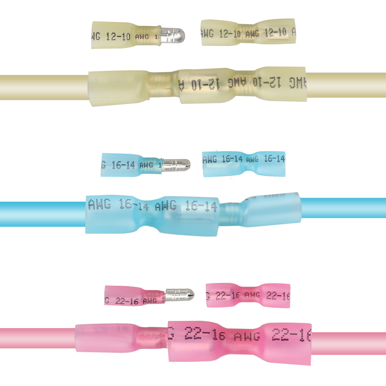 200X Heat Shrink Wire Terminals Connectors Waterproof Solder Sleeve Set