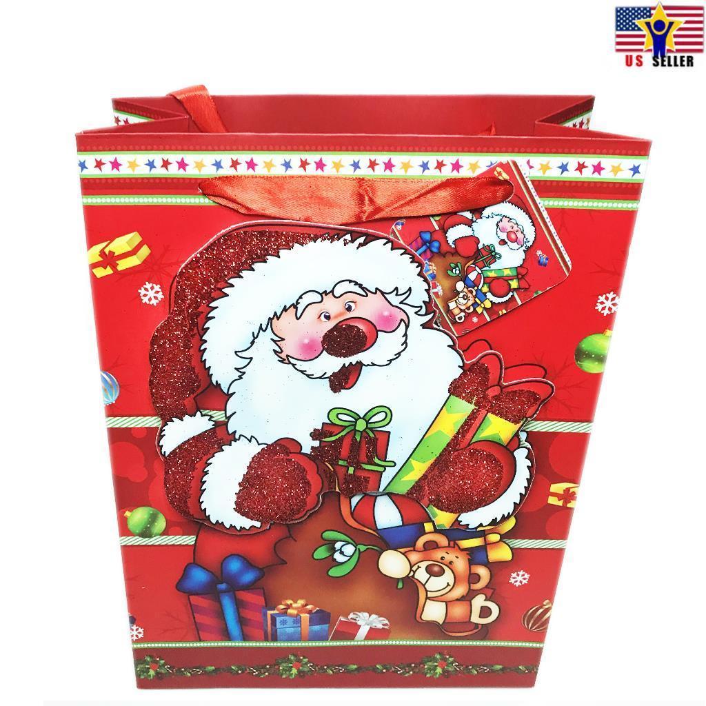Rudolph Santa Snowman Christmas GIFT Wrap Paper Shopping BAG Tote Shopper