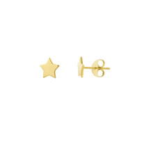 14K Solid Real Yellow Gold Mini Star Stud Earrings -Minimalist - $138.00