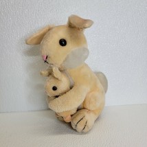 Vintage Dakin 1976 Bunny Rabbit Mom Baby Set Plush Stuffed Animal Peach ... - $13.54