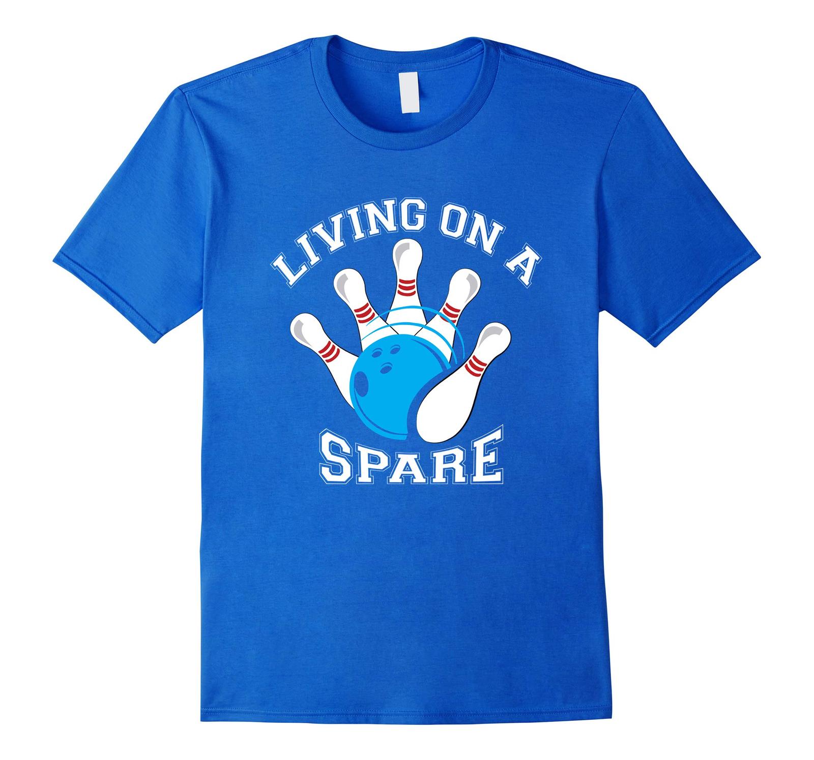 Funny Tee Funny Bowling TShirt Living on A Spare Bowlers Tee Men T