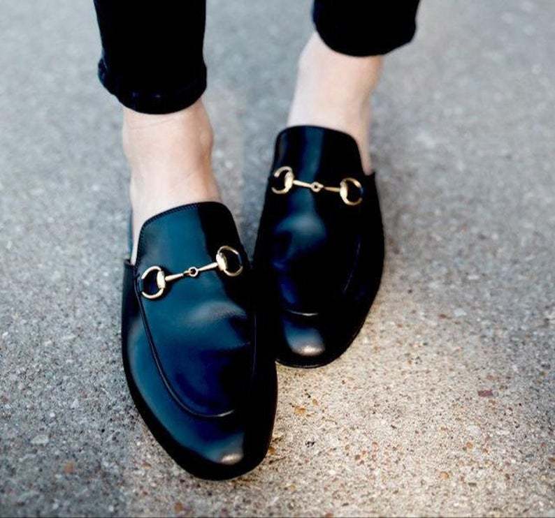 New Handmade Black Leather Stylish Half Shoes for Men's - Men