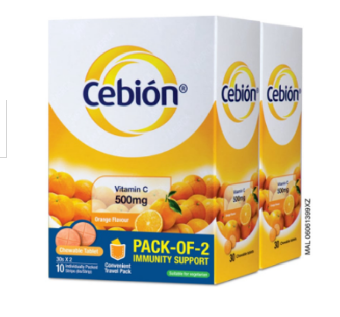 2 x 30's CEBION Chewable Tablets Vitamin C 500mg EXPRESS SHIPPING