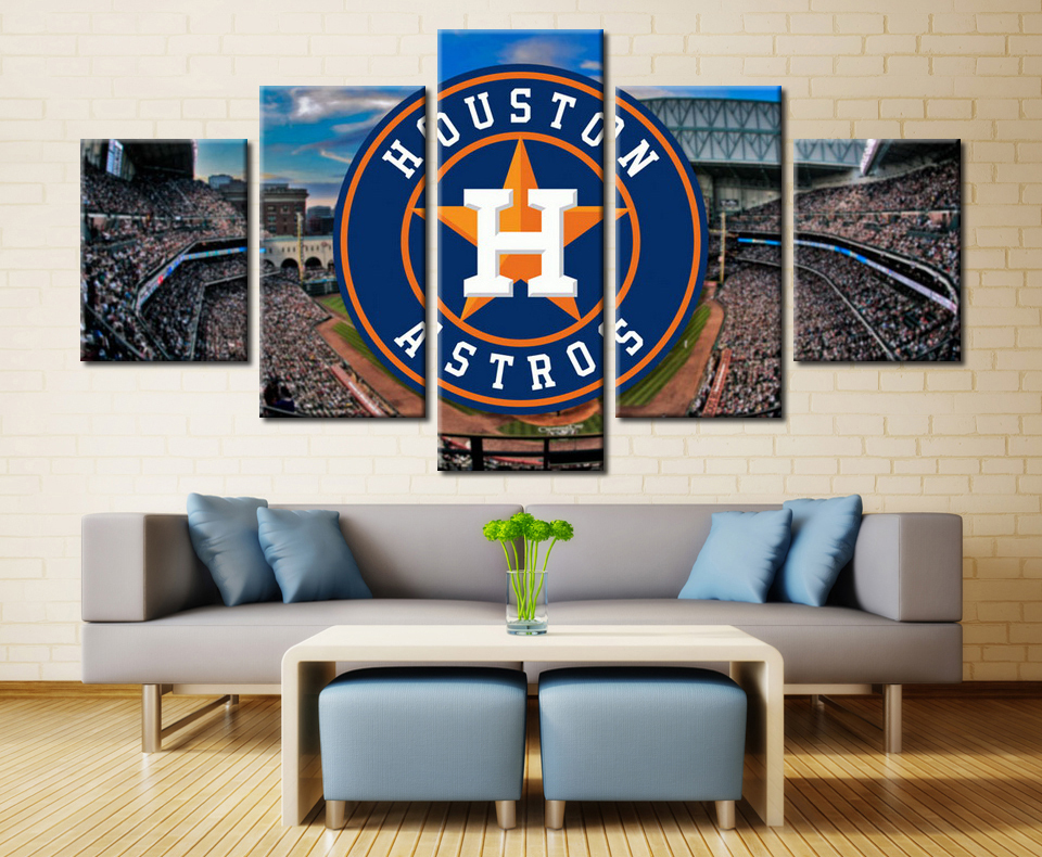 Framed 5Piece Houston Astros Boys Stadium Canvas Art Wall Art Picture