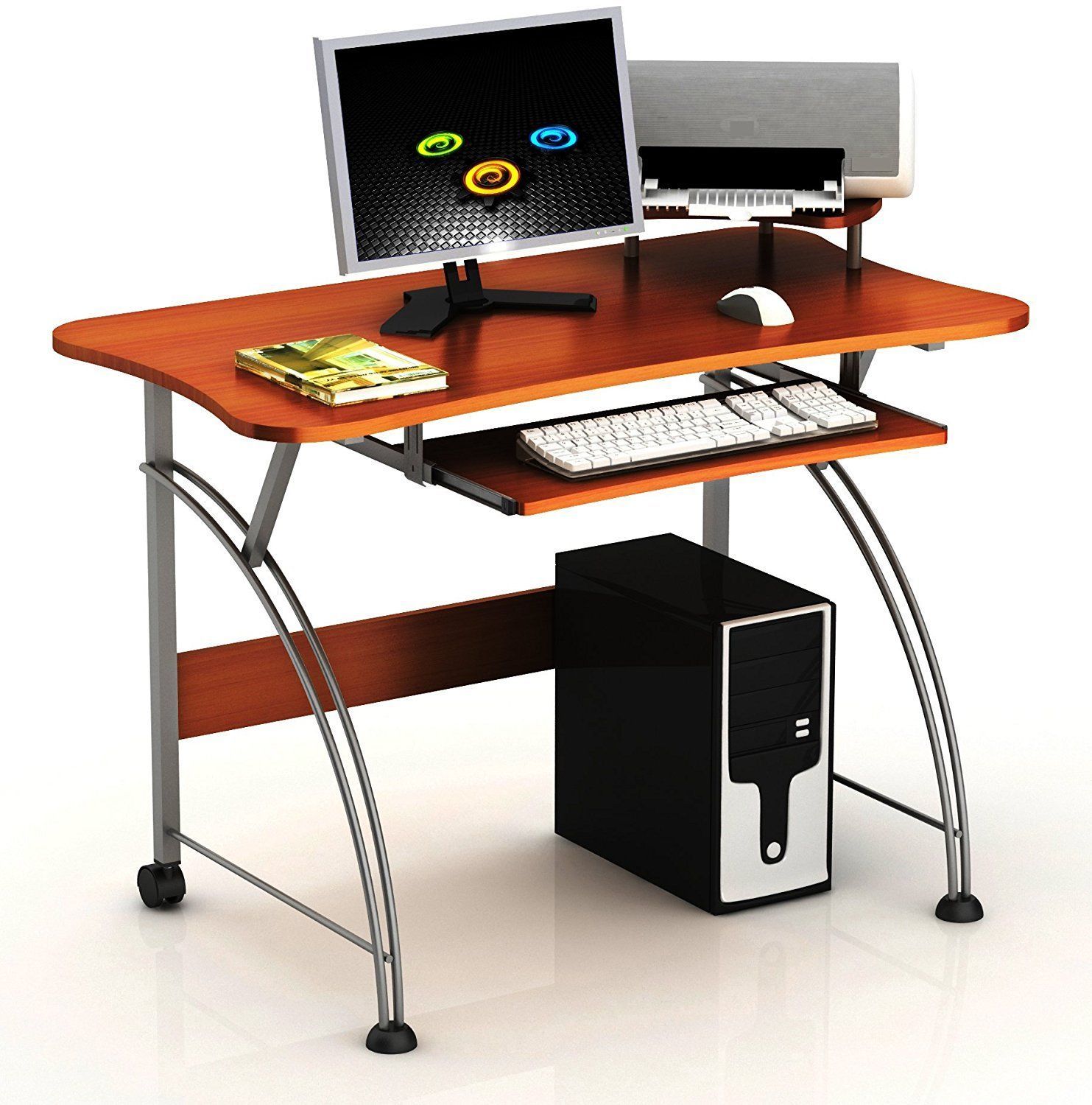 Home Office PC Laptop Computer Desk Table W Slide Out Shelf Desks & Home Office Furniture