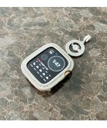 Bling Apple Watch pendant Collier Chaîne Argent Visage Chaton Étui - $61.49