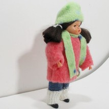 Dressed Little Girl Pink Coat Caco 01 0745 Flexible Dollhouse Miniature - $28.41