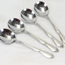 Oneida Chatelaine Round Gumbo Soup Spoons 6.875&quot; Lot of 4 - $48.99