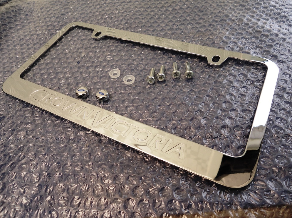 1 Ford Crown Victoria Vic Chrome Engraved Metal License Plate Frame W