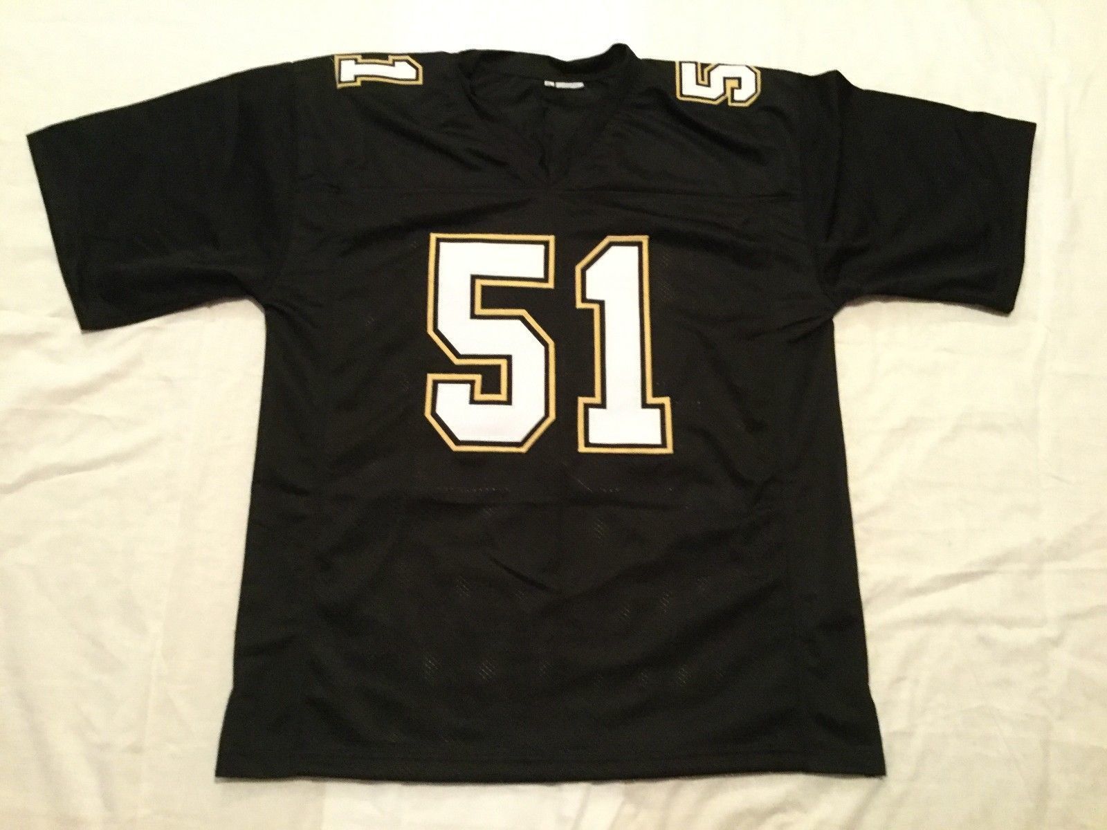 Men's Unsigned Custom Sewn Stitched Sam Mills Black Jersey - Any Size ...