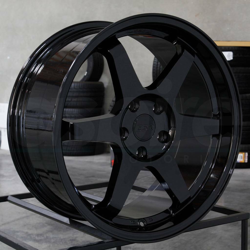 18x9.5 ESR SR07 SR7 5x100 35 Gloss Black Wheels Rims Set(4) - Wheels