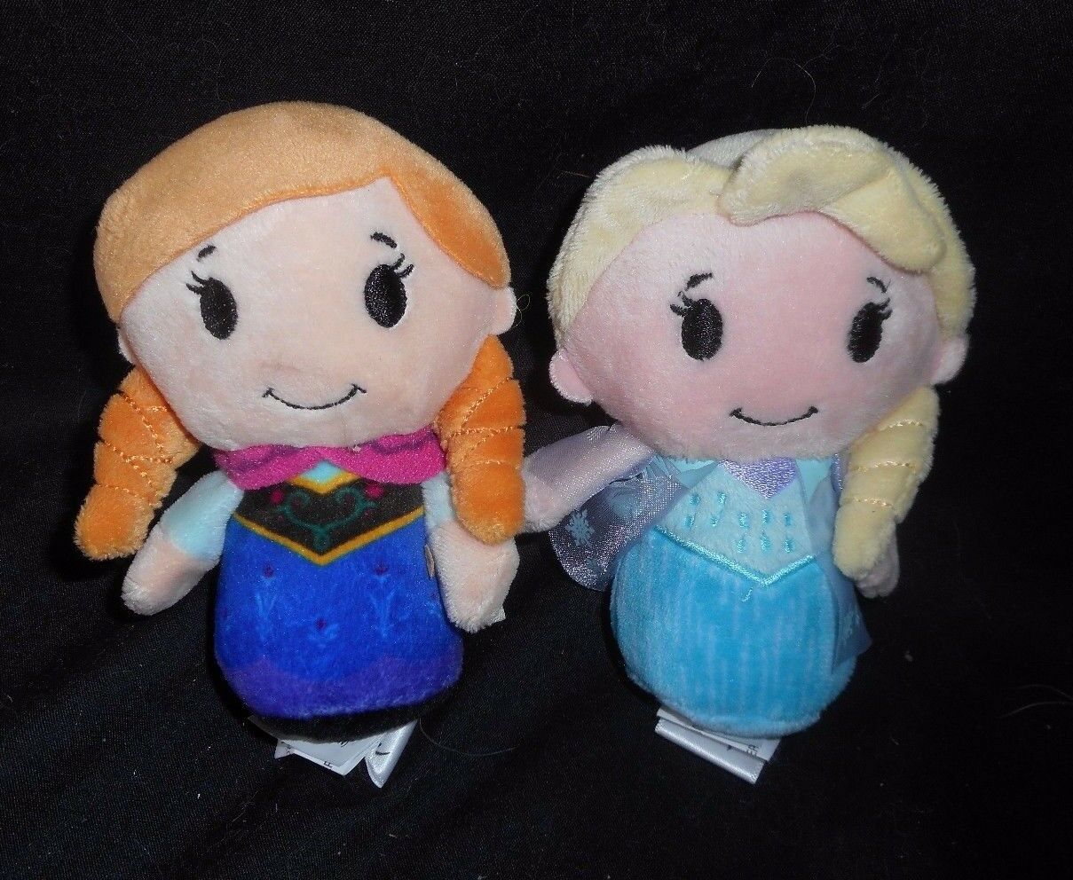 4" DISNEY FROZEN HALLMARK ELSA & ANNA ITTY BITTYS DOLL STUFFED ANIMAL
