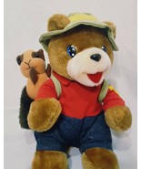 Ranger Bear Teddy Squirrel  Plush Stuffed Animal 10&quot; Brown Backpack Wood... - $23.99