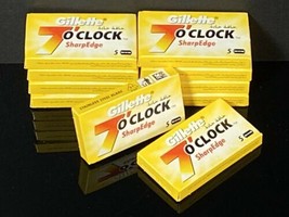 50 Gillete 7 O'Clock Sharp Edge Double Edge Safety Razor Blades 10 PACKS Of 5 - $12.82
