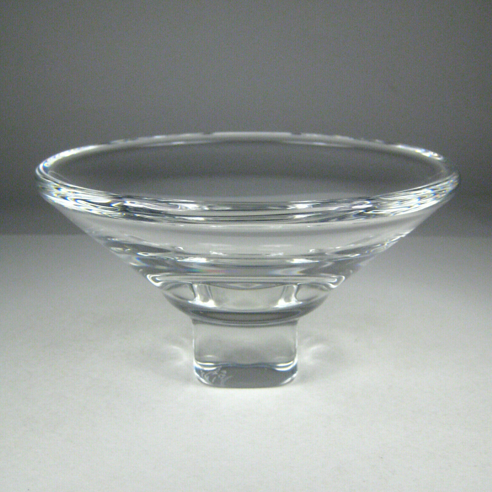 Kosta Boda Studio Art Glass Bowl Signed Goran Warff 7 In Clear Footed ...