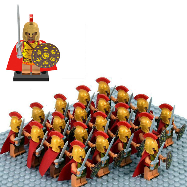 21PCS Medieval Greece Roman Arvoesine Legion Spartans Soldier Minifigures Toys