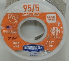 Worthington 331760 Solder Safe 95/5 Lead Free 1 Pound Roll image 2