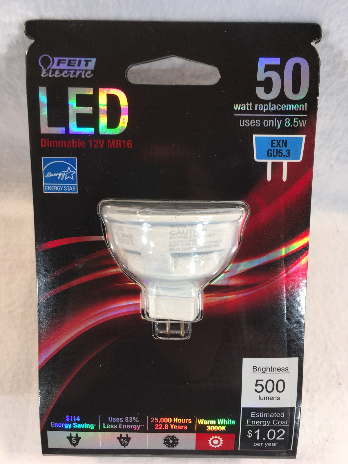 4 Pack! Feit Dimmable 12 Volt LED Bulb. 2 Prongs. 50 Watt Replacement