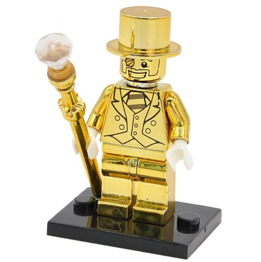 1pcs Mr Gold Limited Edition Chrom Golden Custom Minifigures Toys Gift