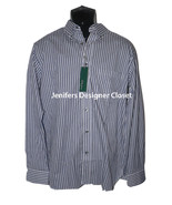 NWT BOBBY JONES L casual dress work shirt striped navy blue L/S button d... - $41.71